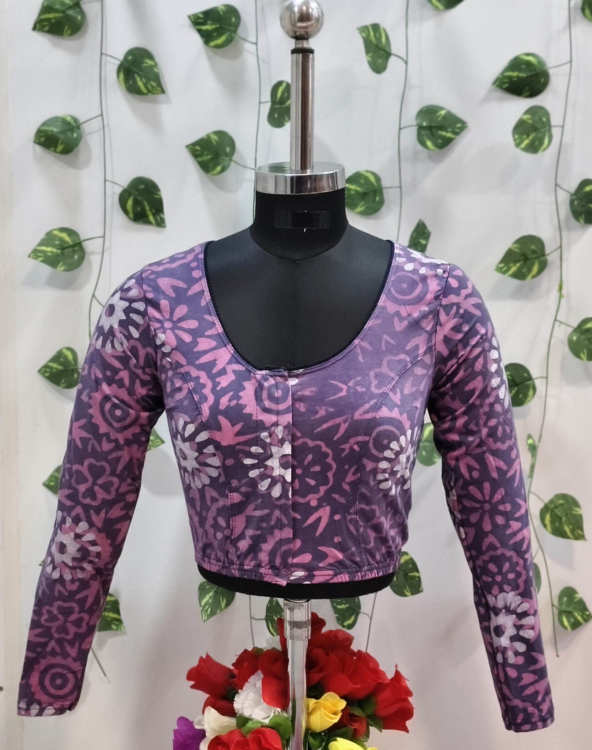 Batik Print Stretchable Full Sleeves Blouse (BPFS)