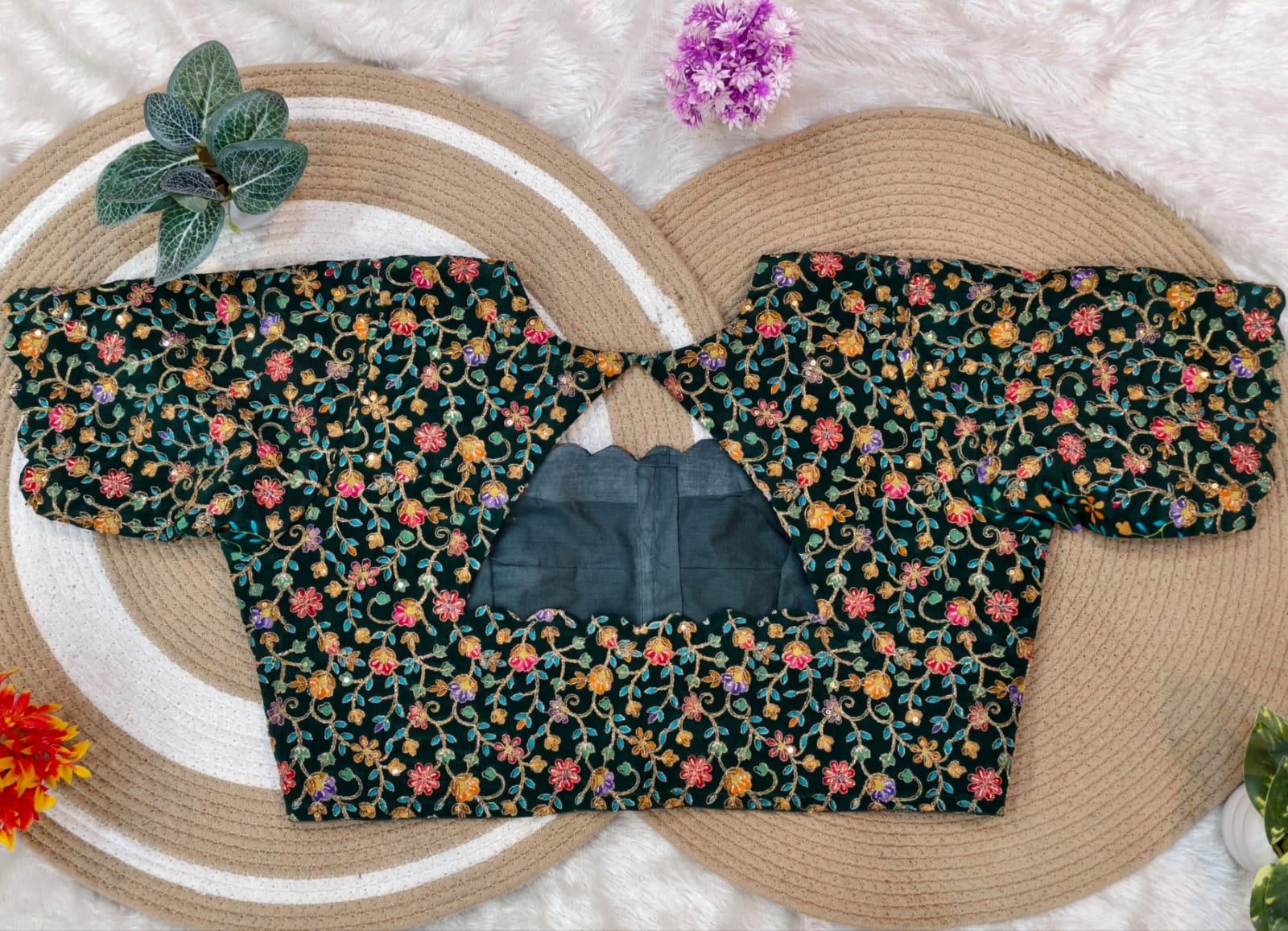 Heavy Natural Crape Designer Blouse (SSB1649)