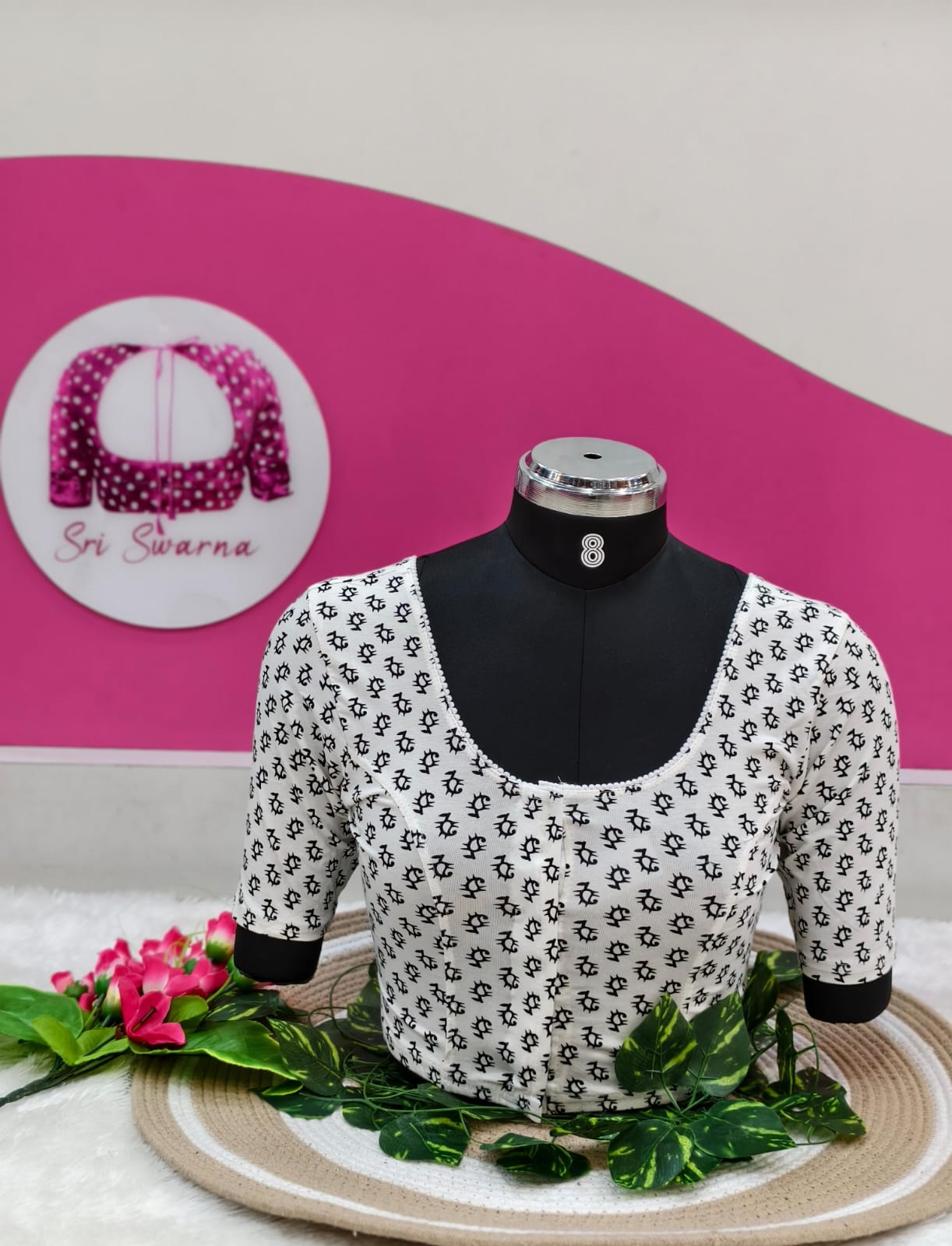 Stretchable Kalamkaari with Hooks Blouse (KWH)