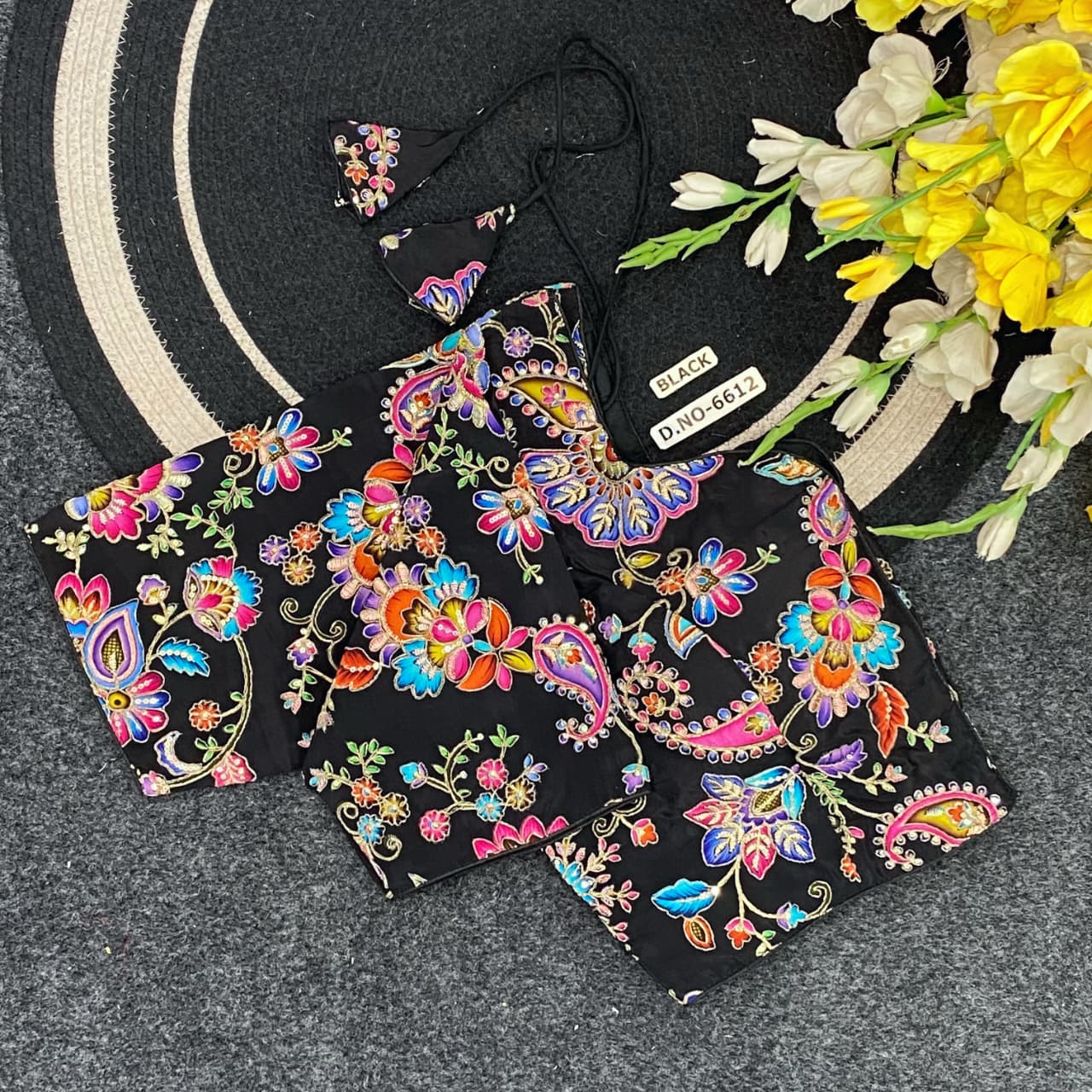 Natural Crape Position Printed XXXL Blouse (6612)