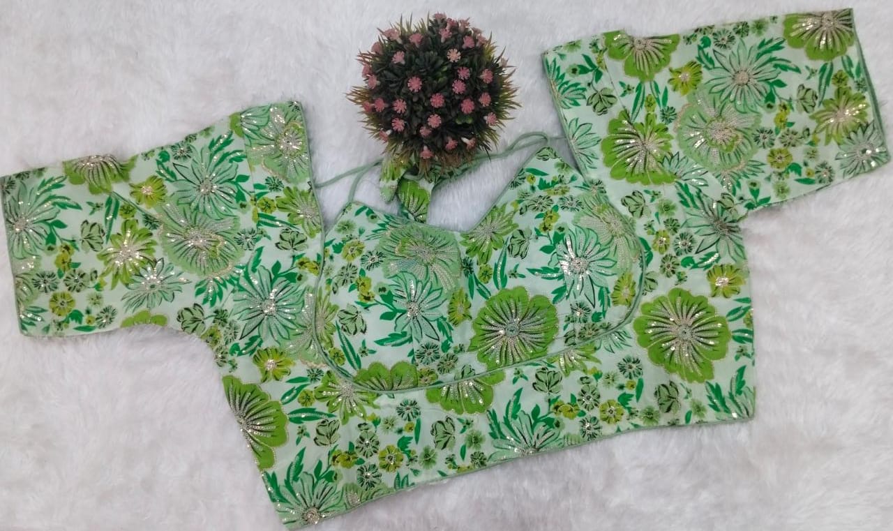 Fancy Crape Masaba Style Blouse || Floral