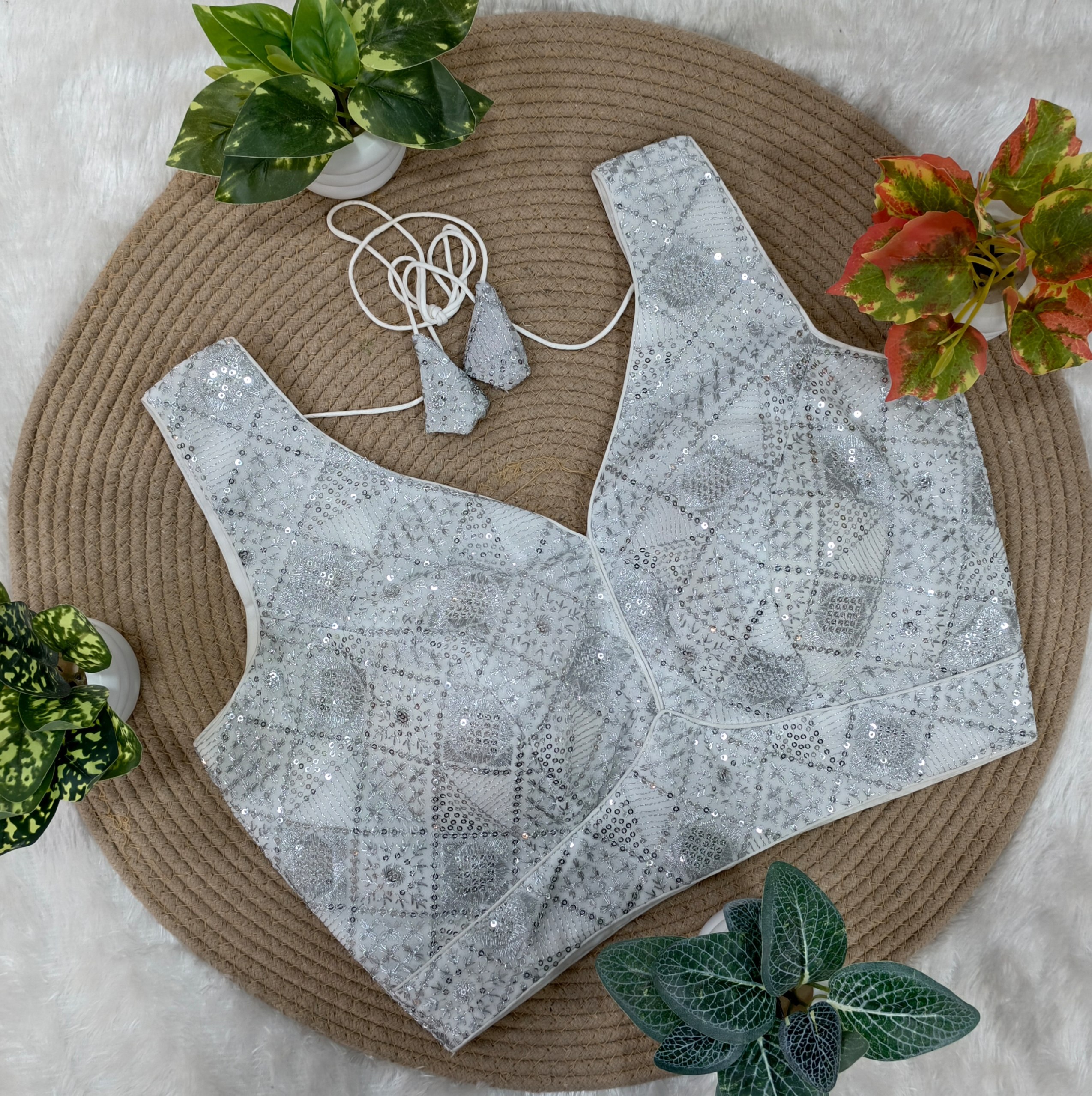 Georjette Self Embroidery Jari Blouse (SY631)