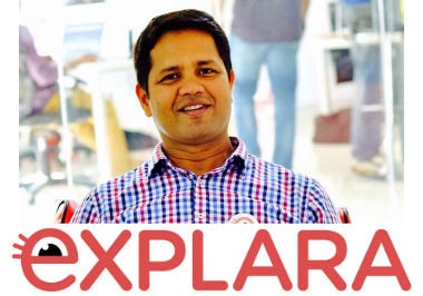 Santosh Panda Explara CEO takeover logo on StartupJourney Snapchat