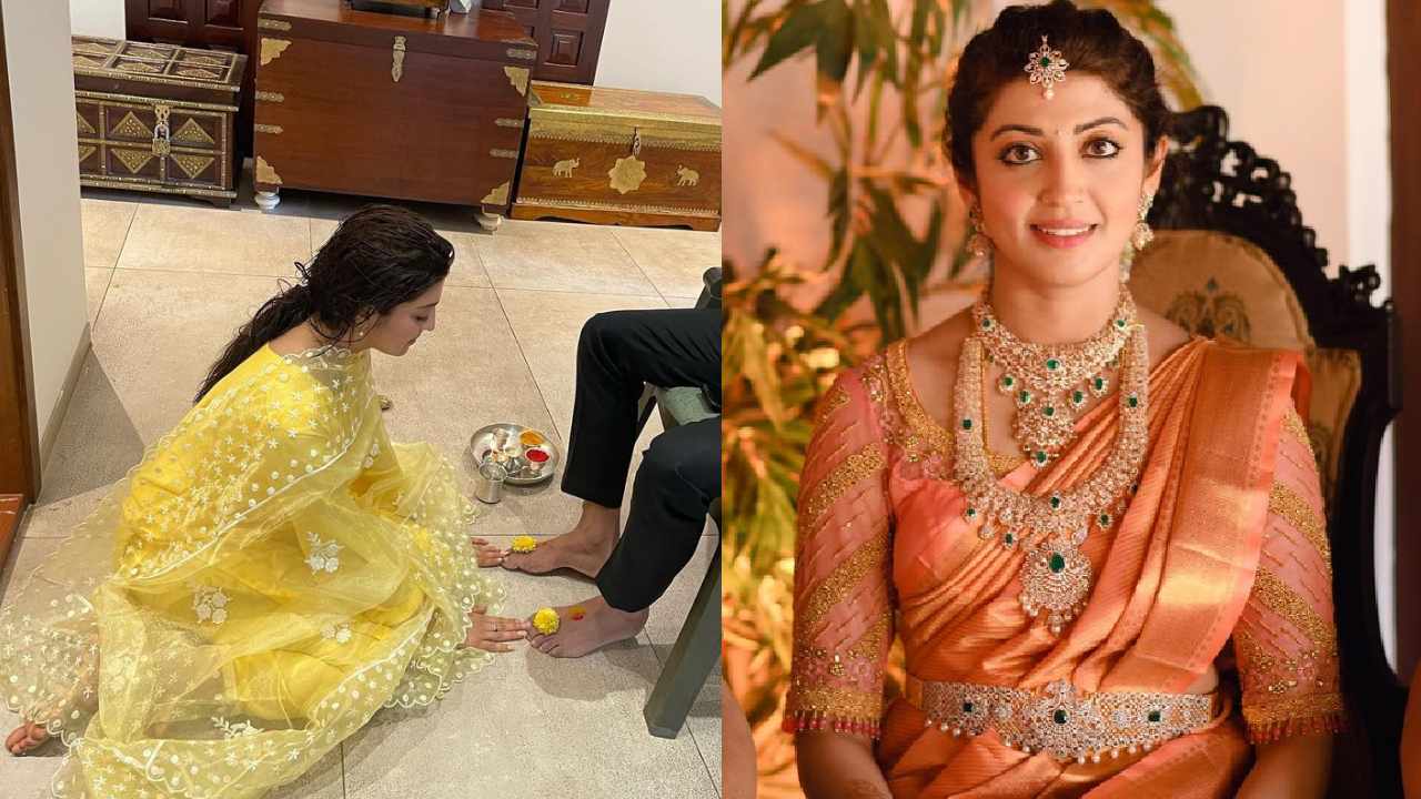 Pranitha : మరోసారి భర్త పాదాలకు పూజ చేసి ఫెమినిస్టులకు గట్టి పంచ్ ఇచ్చిన ప్రణీత..