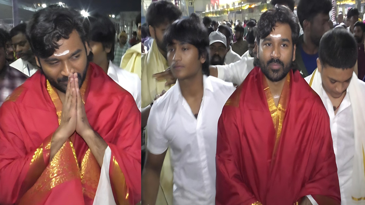 Dhanush: కొడుకులతో కలిసి తిరుమల శ్రీవారిని దర్శించుకున్న హీరో ధనుష్.. ఫొటోలు