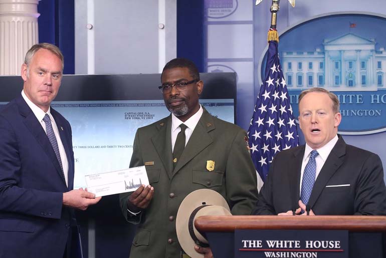 Donald Trump donates his first-quarter salary to National Park Service