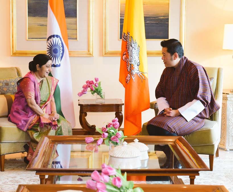 EAM Sushma Swaraj meets Bhutanese King