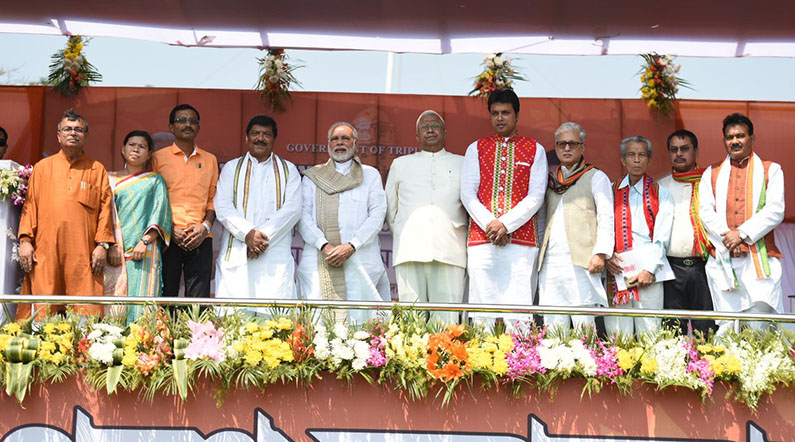 PM Modi: BJP lighting lamp of progress in Tripura