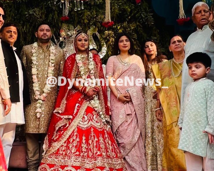 RJD leader Tejashwi Yadav ties knot with Rajshree, Akhilesh Yadav and Dimple Yadav also attended wedding ceremony in Delhi