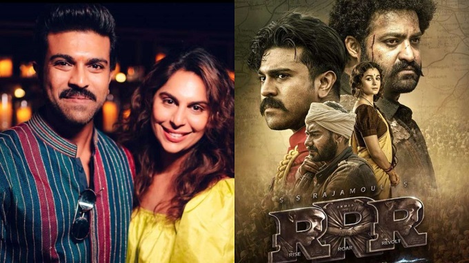 ‘RRR’ star Ram Charan’s wife Upasana happily throws confetti at a theatre screen while watching film