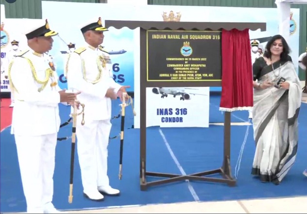 Indian Navy’s second Air Squadron 316 commissioned at INS Hansa in Goa today