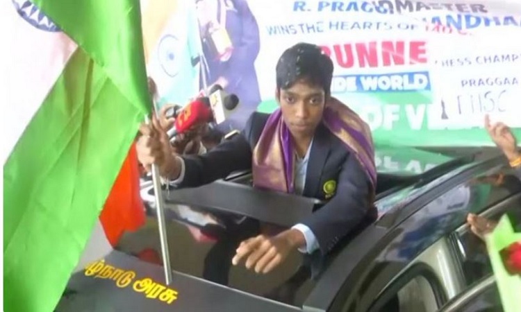 Chess World Cup silver medallist Praggnanandhaa returns to rousing welcome in Chennai