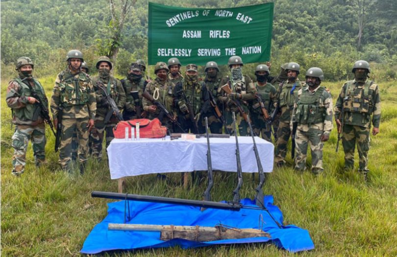 Manipur: Weapons, war-like stores recovered by security forces in Churachandpur