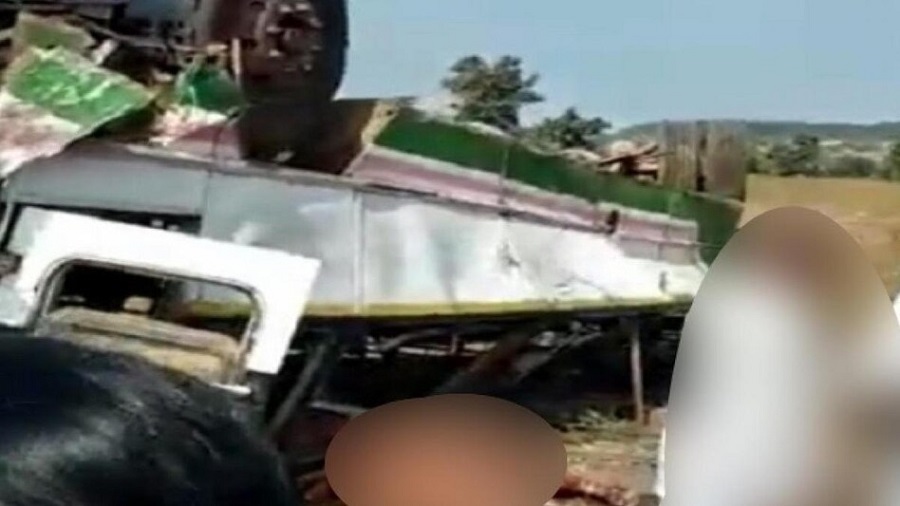 Telangana: One killed, 15 injured as bus overturns near Kusumanchi Telangana: One killed, 15 injured as bus overturns near Kusumanchi