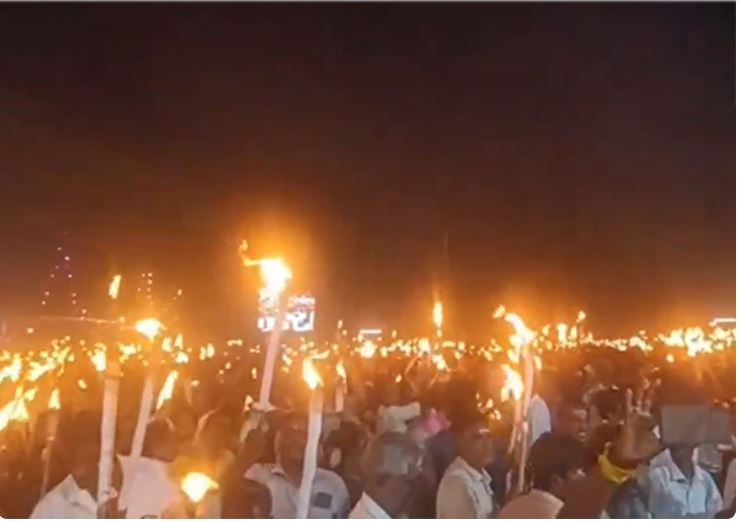 Ponkaliamman festival: Over 50,000 devotees carry fire torches, participate in procession in Tamil Nadu’s Erode