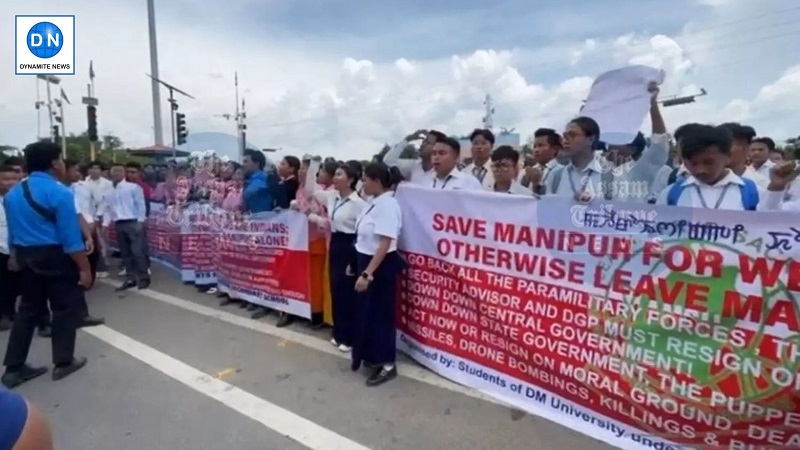 Manipur: Students protest in Imphal demanding top officials resignation