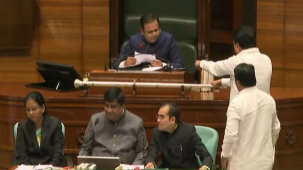 Congress MLA Nana Patole Climbs Speaker's Podium (Image Source: Internet)