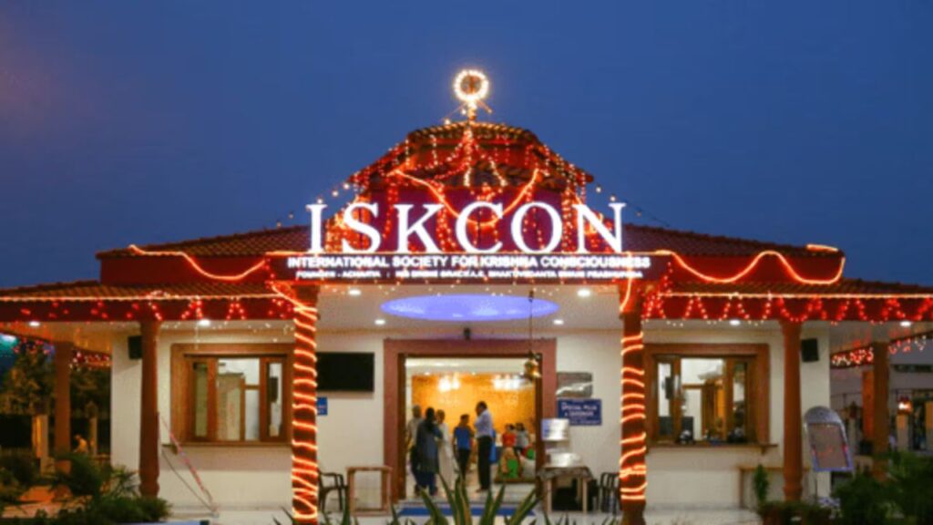 ISKCON Temple Dwarka decorated for Krishna Janmashtami 