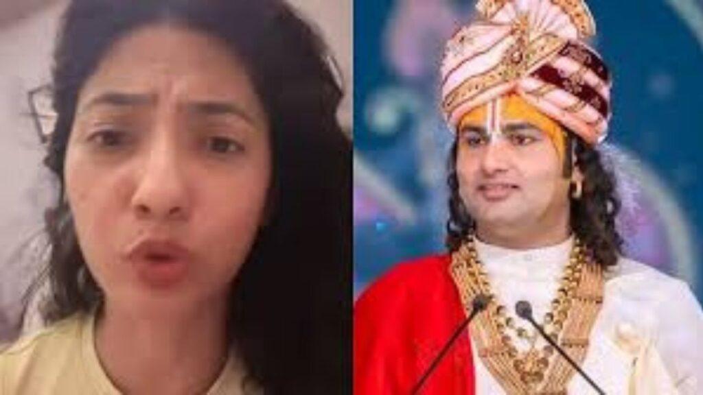 Khushbu Patani (L), Aniruddhacharya