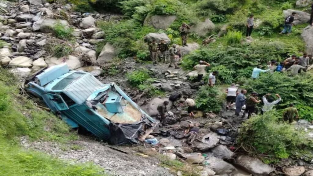 CRPF vehicle falls into gorge