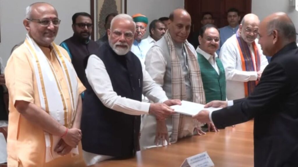 CP Radhakrishnan files nomination for VP election