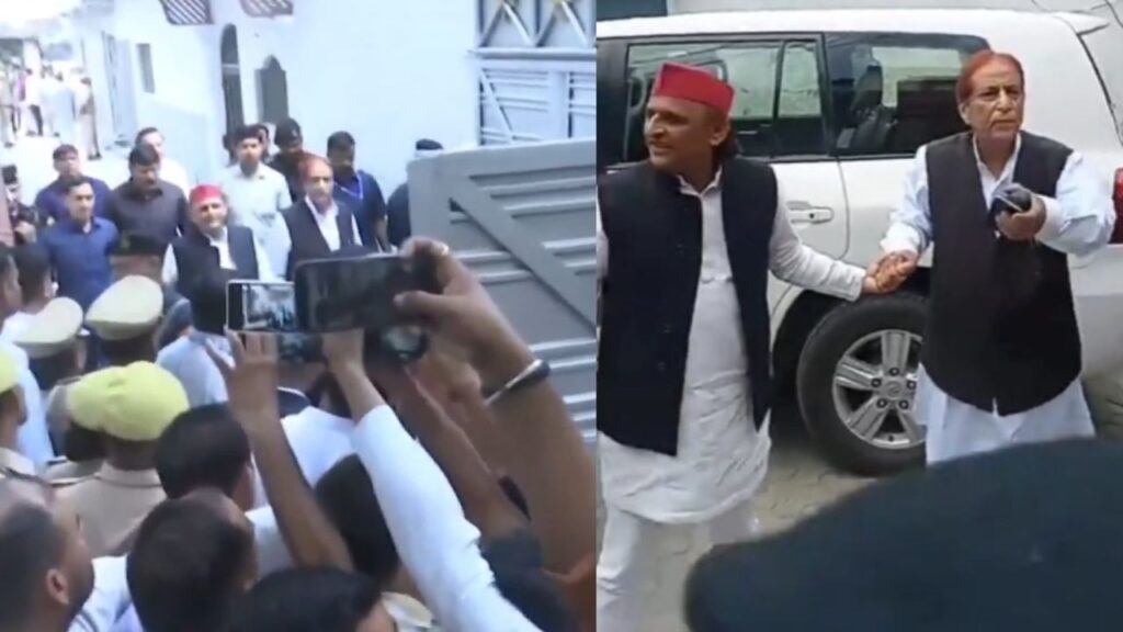 SP Chief Akhilesh Yadav meets with Azam Khan