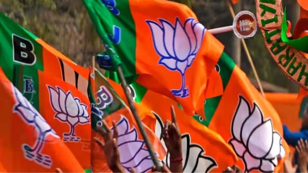 BJP leaders releasing Bihar Election 2025 candidate list at press conference