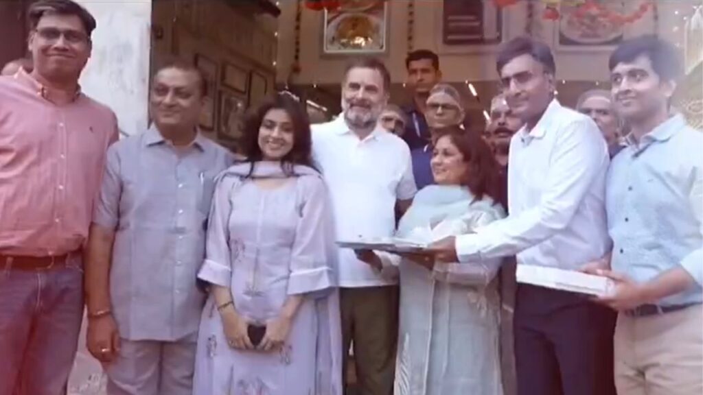Rahul Gandhi at the sweet shop