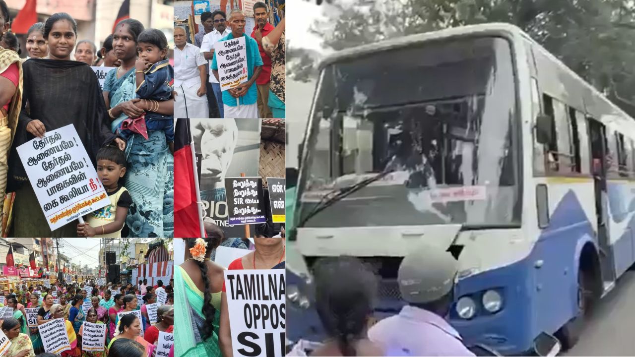 DMK protest causes bus shortage in Coimbatore; Passengers face major hassle