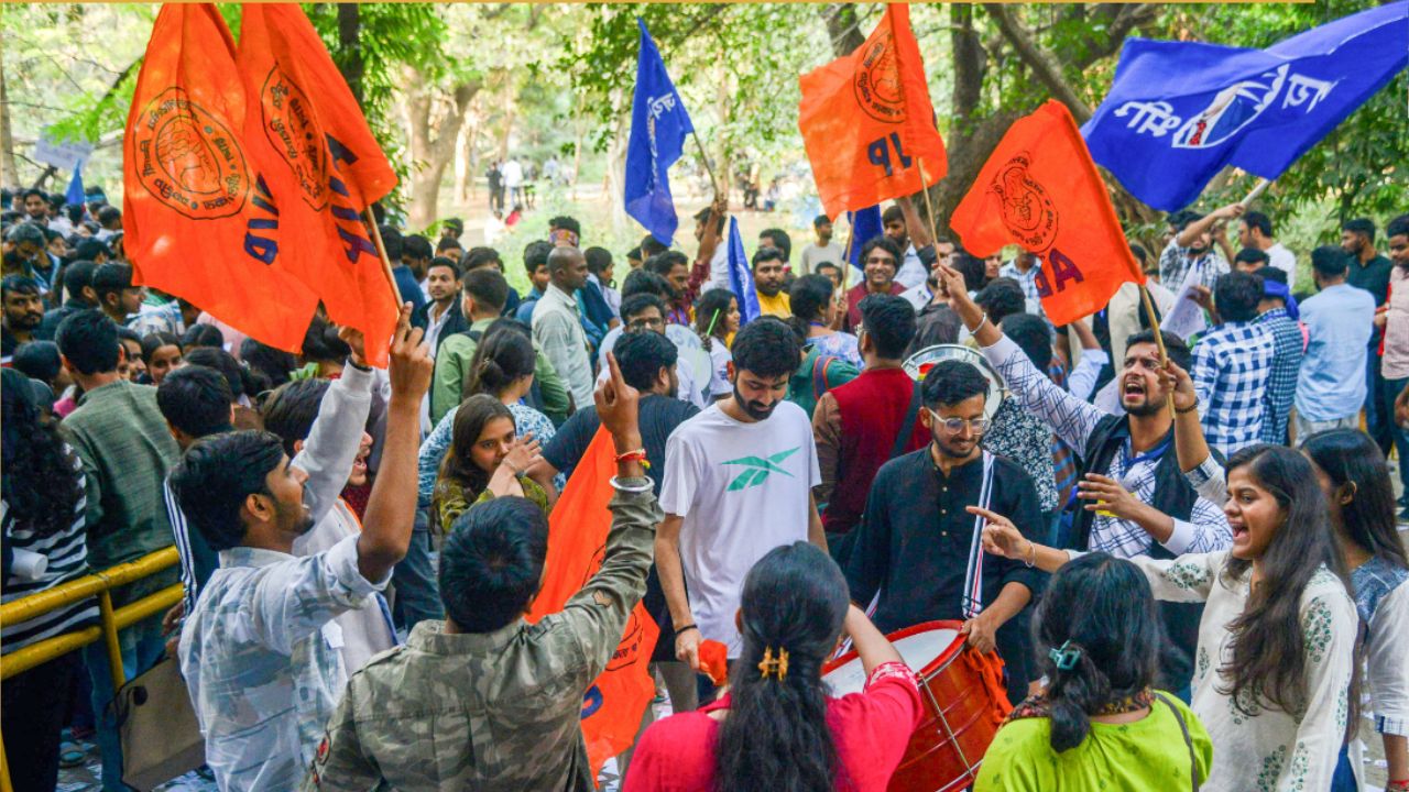 JNU Students’ Union Elections 2025: Vote counting underway, Left Unity and ABVP neck-to-neck