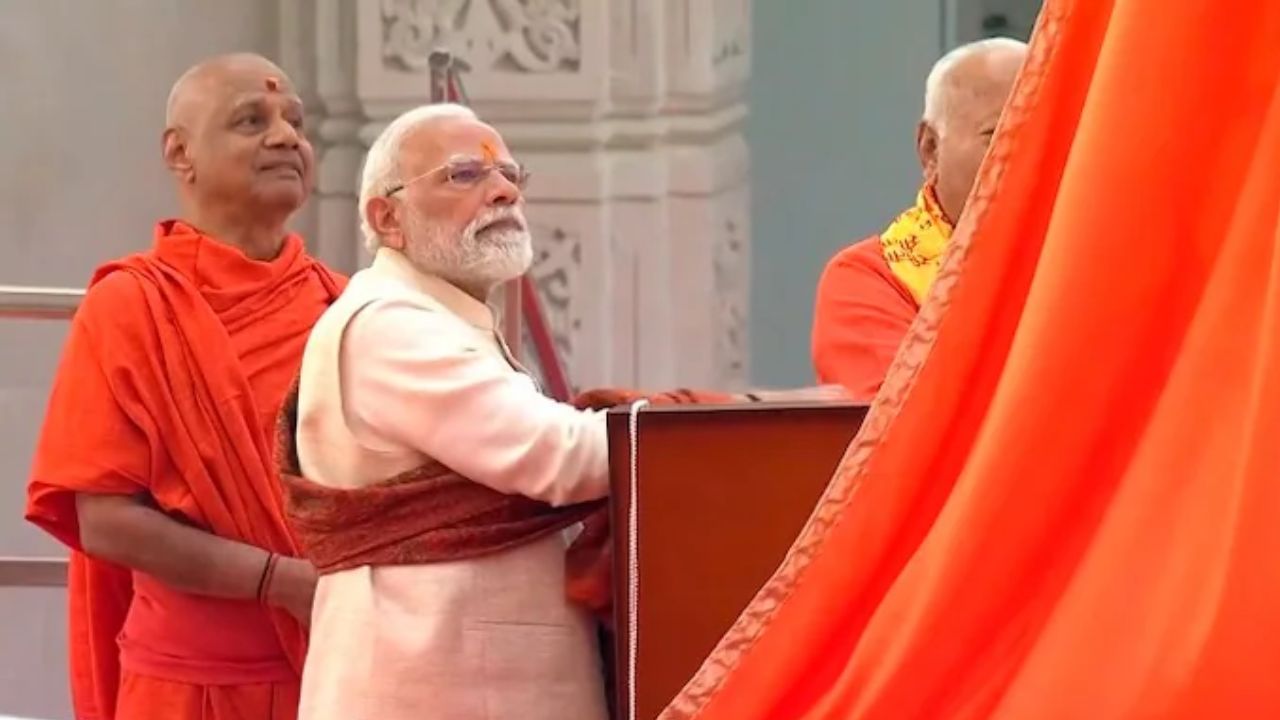 Ayodhya: PM Modi, Mohan Bhagwat hoist sacred flag at Ram Temple; Full details