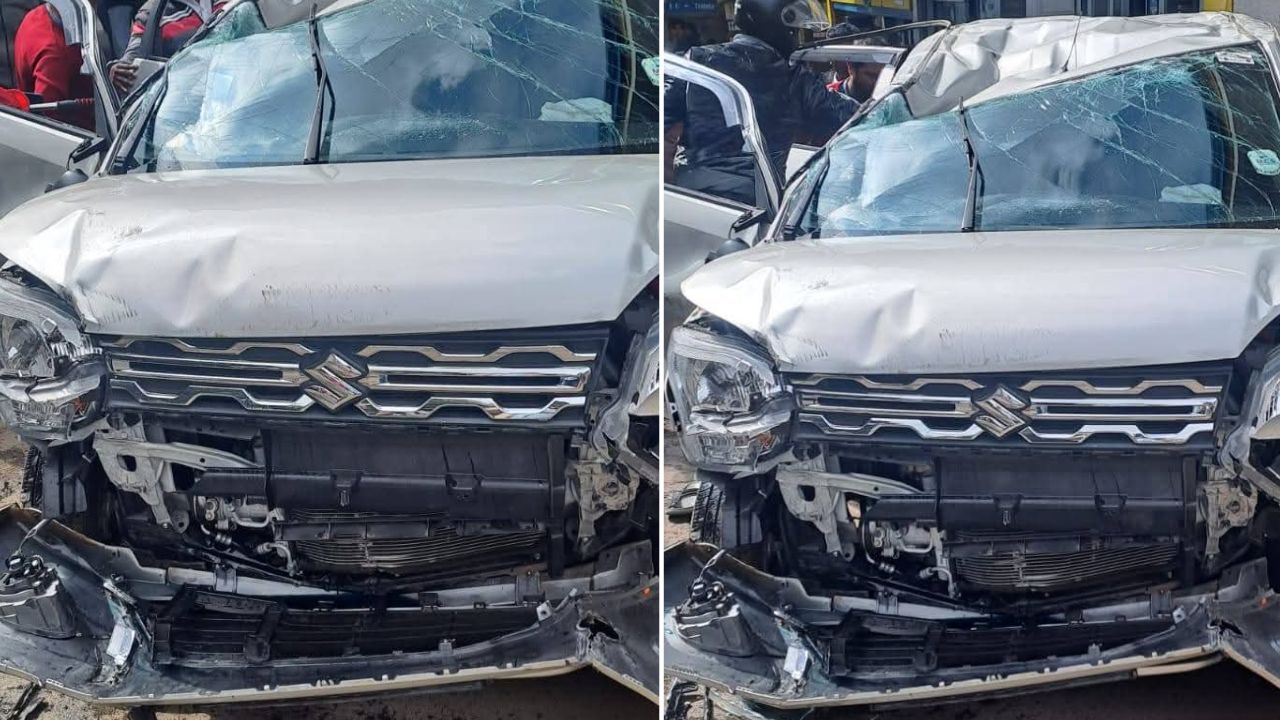 Wagon-R plunges down hill road in Ooty; Driver saved by airbag