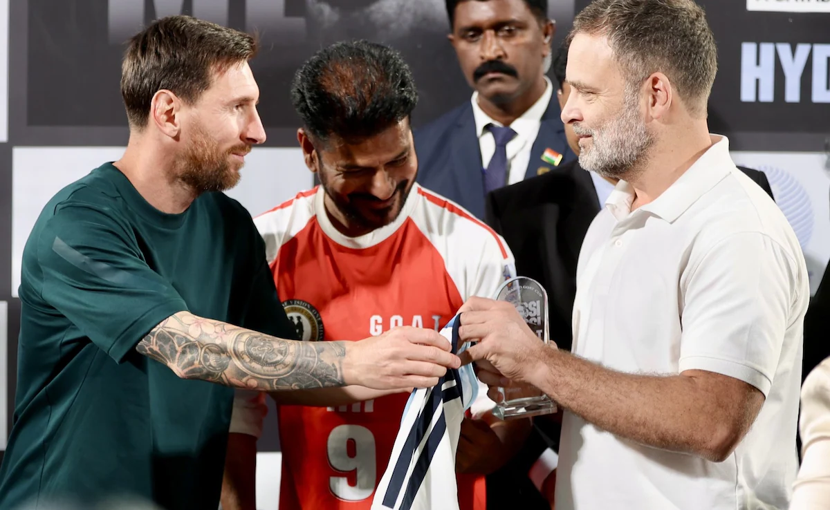 Rahul Gandhi received special jersey from Messi in Hyderabad? Read here