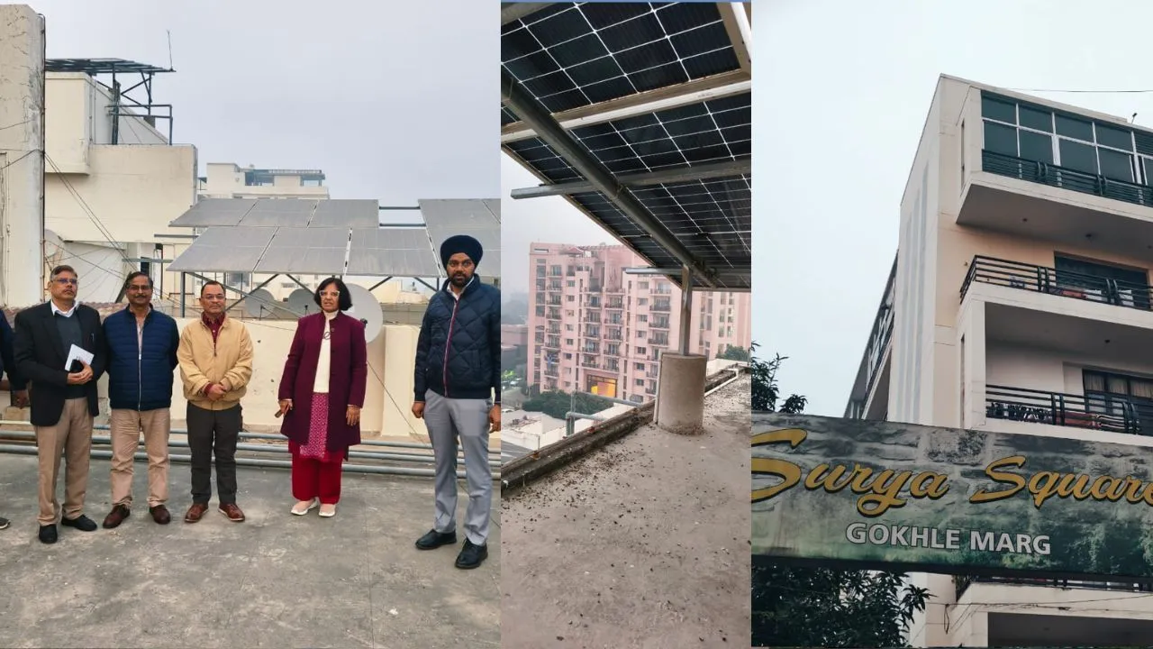 Lucknow News: Freedom from electricity bills! Solar plant installed in society, UPNEDA director conducts inspection