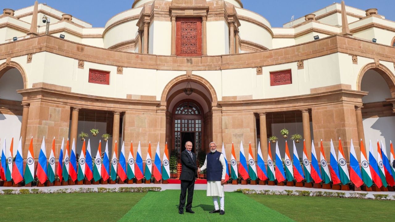 The two leaders met at Hyderabad House for the 23rd India-Russia Summit to discuss deepening economic cooperation, mainly in defence, energy and the mobility of skilled labour.