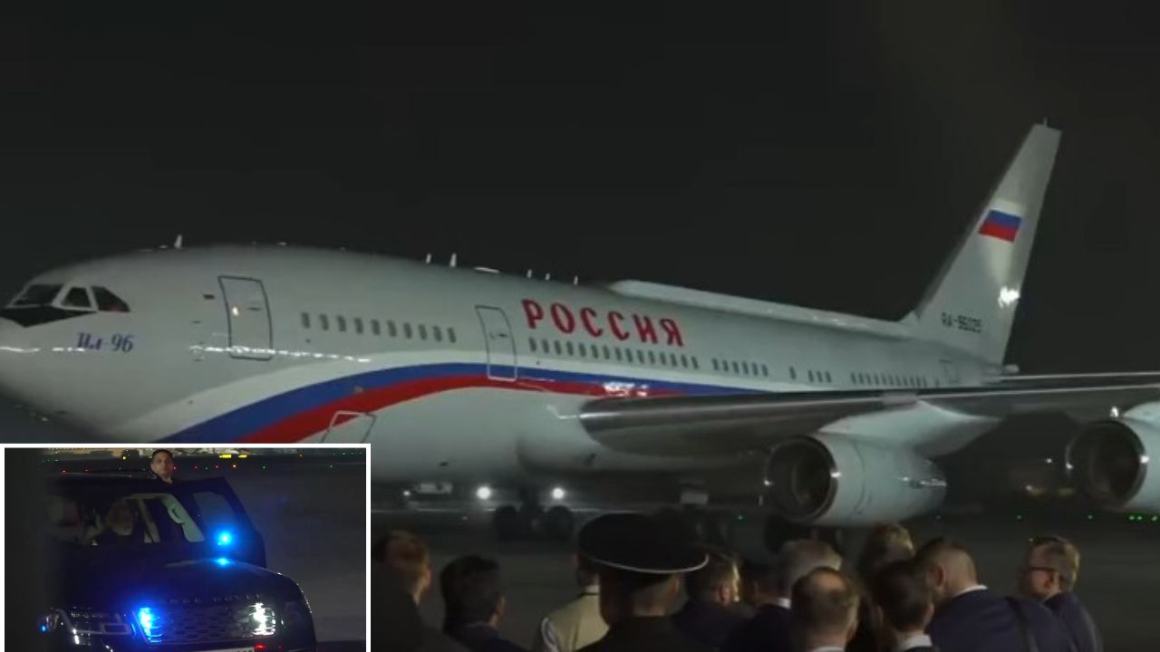 Russia President Vladimir Putin lands in Delhi, PM Modi receives him at Palam airport