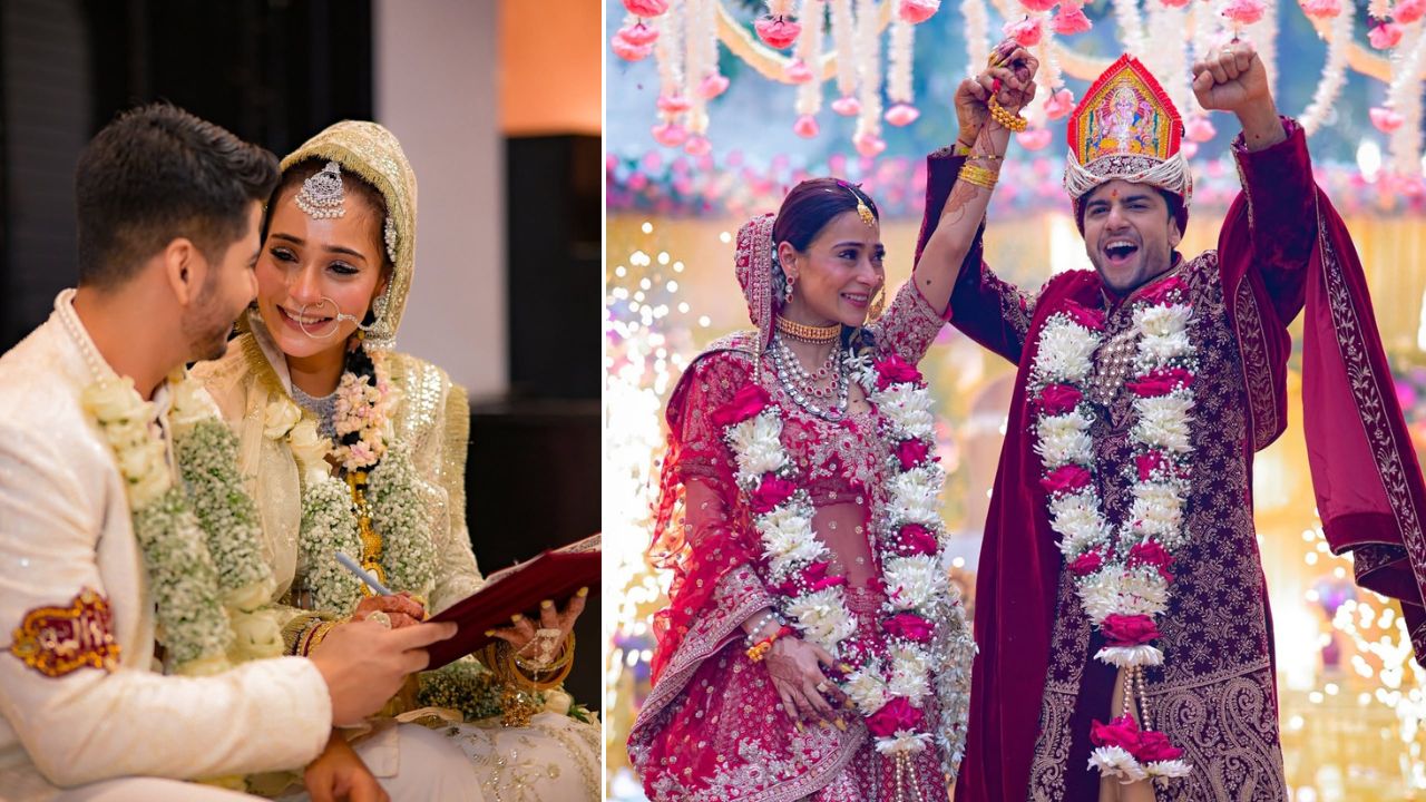 ‘Qubool Hai to Saat Phere’: ‘Bidaai’ fame Sara Khan marries Krish Pathak; Drops stunning wedding pics
