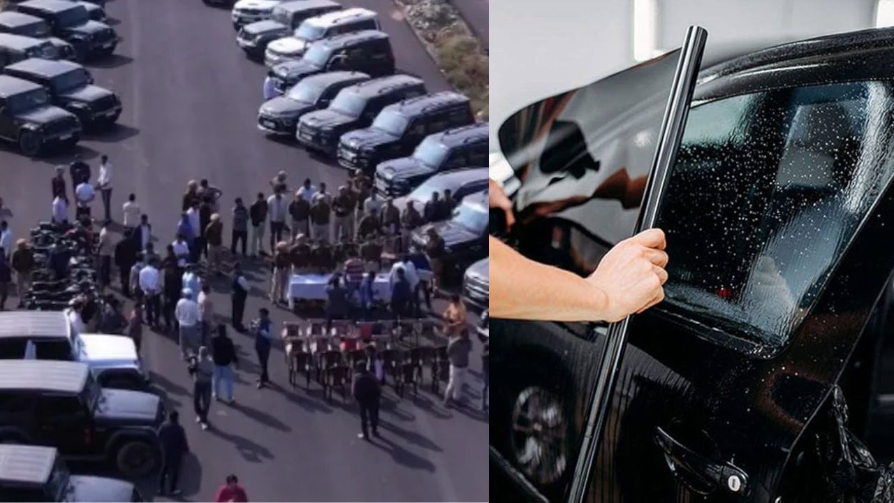 Jaipur Police seize 141 vehicles for illegal black window tinting including Mahindra Thar and Scorpio