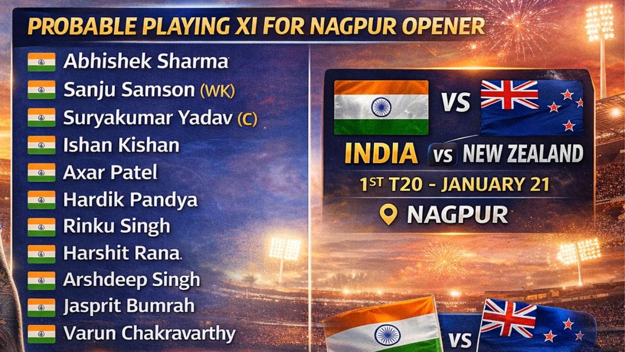 India Eye T20 Redemption Against New Zealand: Probable Playing XI Revealed for Nagpur Opener