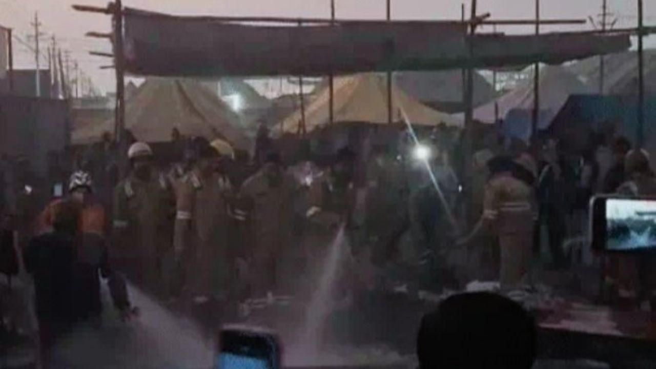 Massive Fire in Prayagraj Magh Mela Area, Several Shops Reduced to Ashes