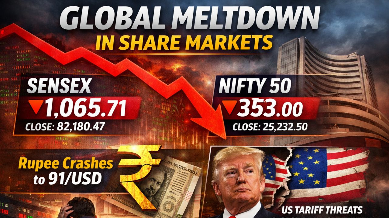 Global Meltdown in Share Markets: Sensex, Nifty Slide as Trump Tariff Threats Shake World Markets