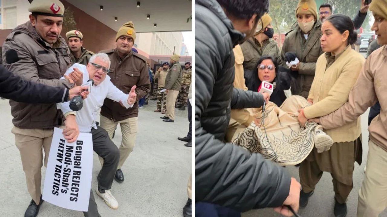 TMC MPs detained after protesting ED action in Bengal; Mamata Banerjee leads massive rally