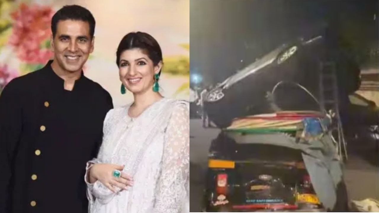 Akshay Kumar and Twinkle Khanna escapes unhurt as Mercedes hits Auto in Juhu; Full details