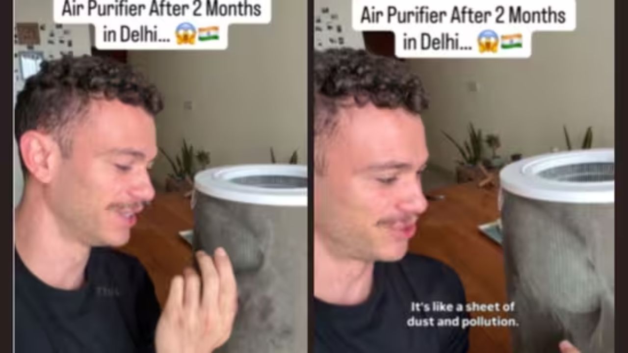 Viral: Foreigner in Delhi cleans air purifier after 2 months; Internet says ‘Get out of India if you value health’