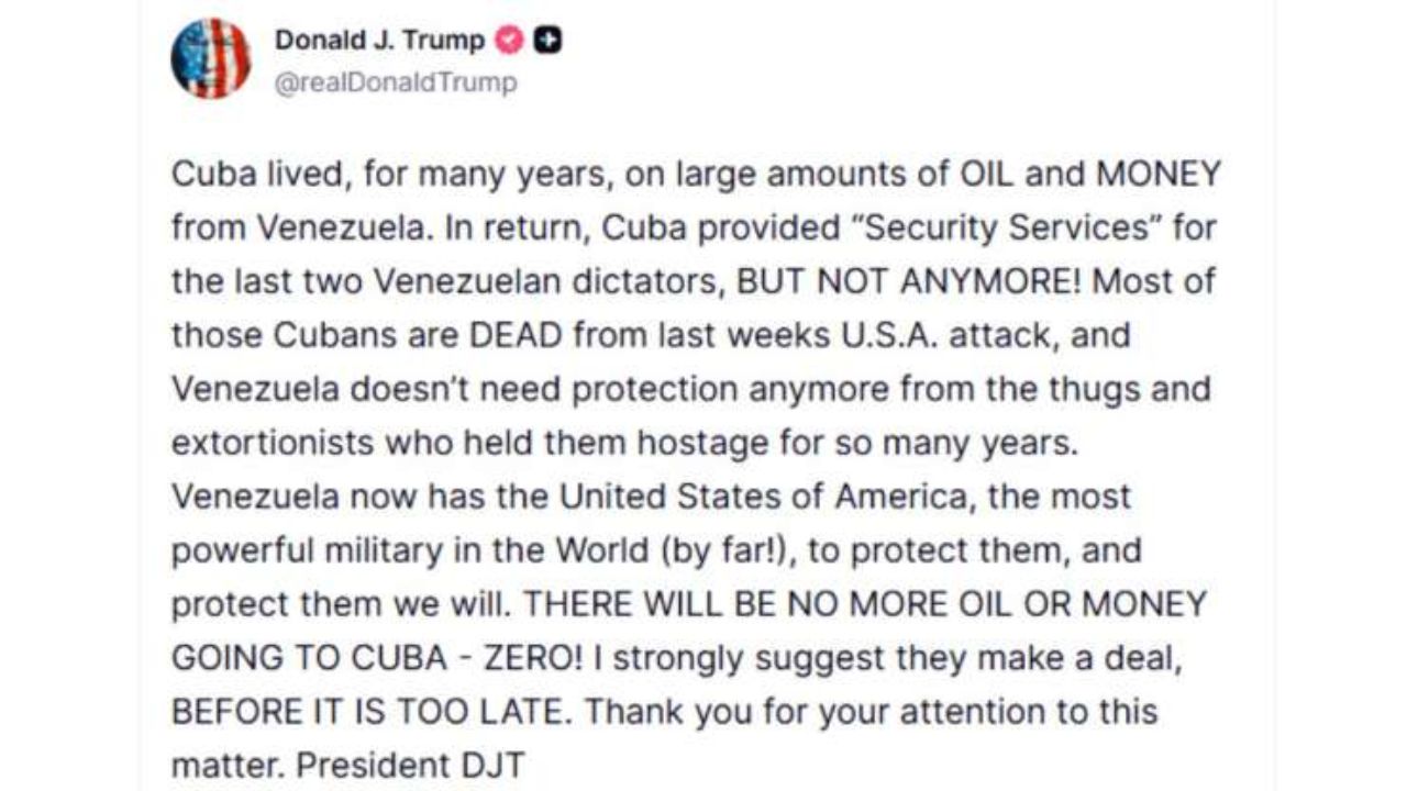 Trump's warning to Cuba