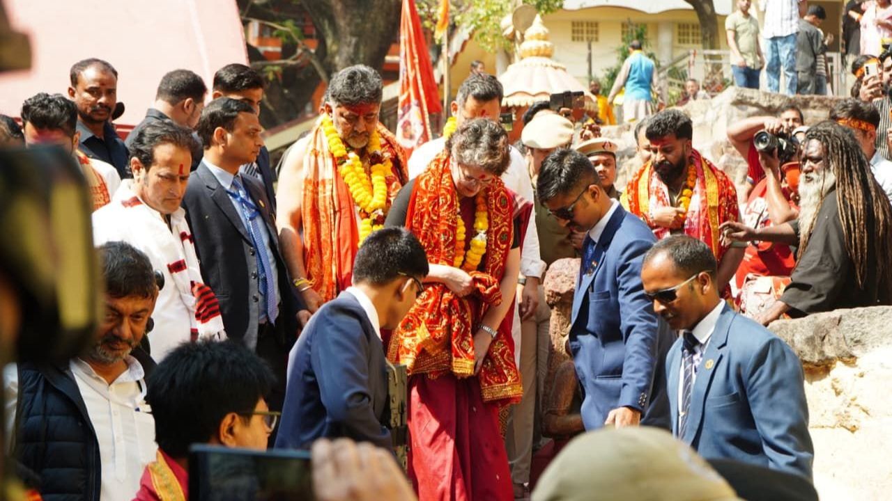 Priyanka Gandhi offers prayers at Kamakhya Temple during Assam visit ahead of polls