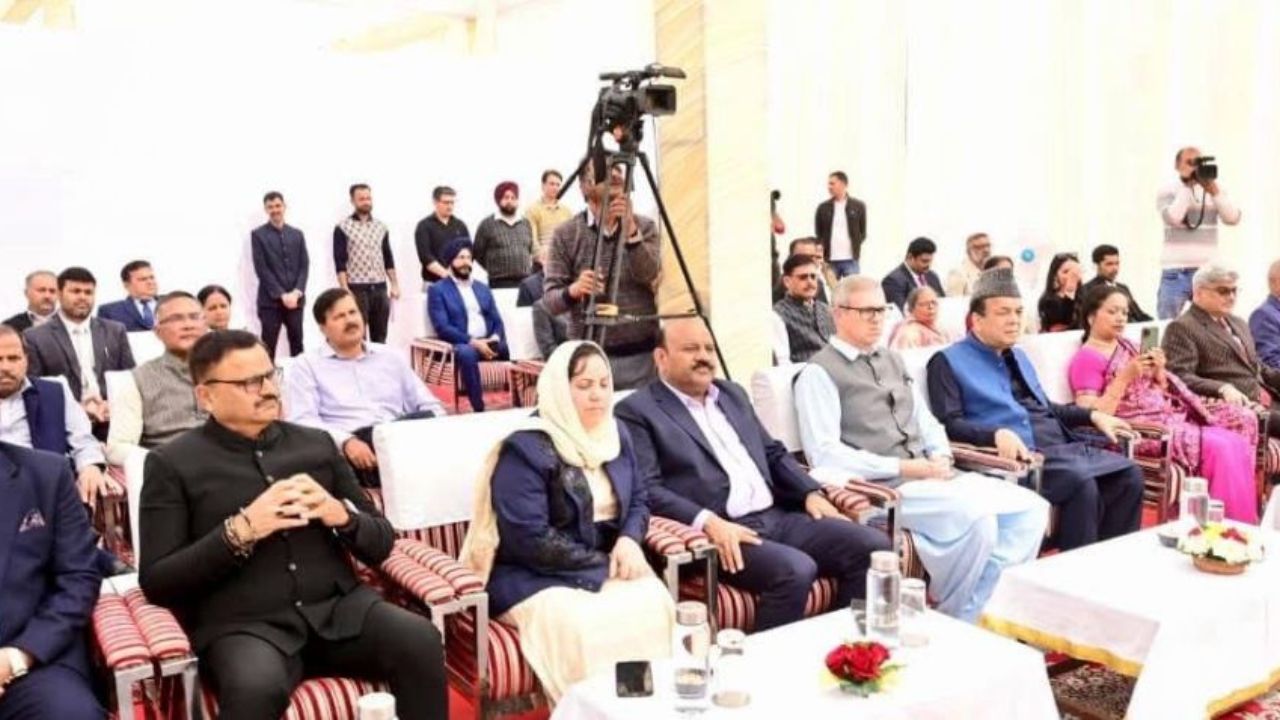 Dignitaries attend the oath ceremony in Srinagar