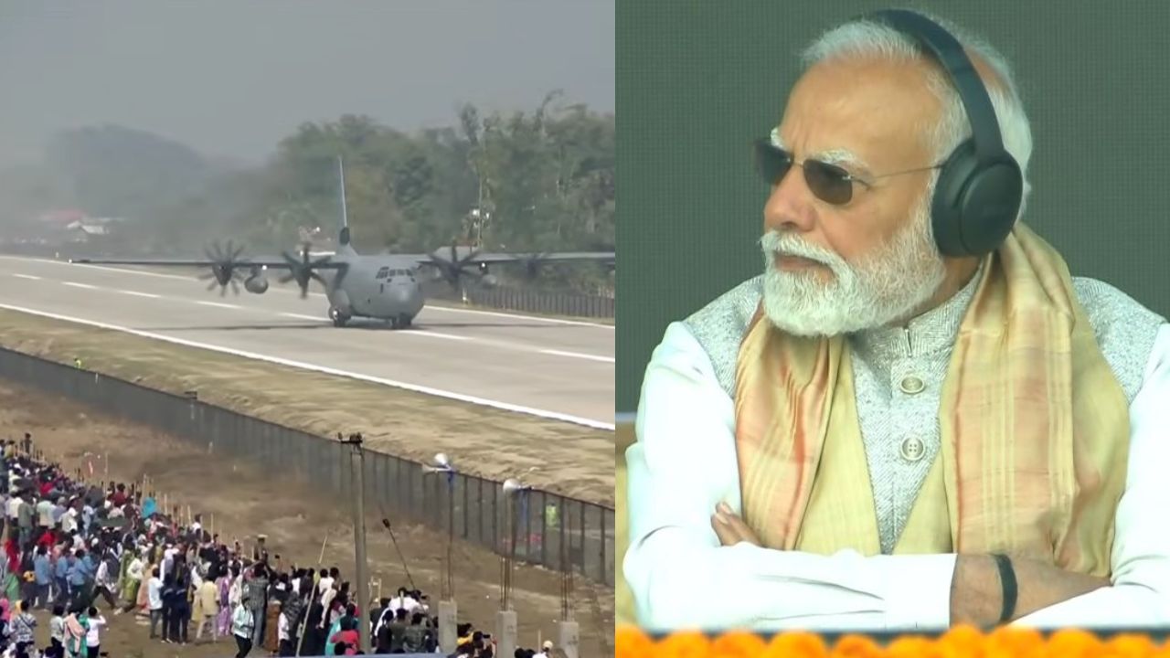 Assam: PM Modi witnesses IAF air show with Sukhoi Su-30MKI and Rafale at ELF Dibrugarh