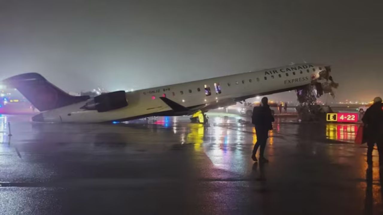 Plane collides with fire truck at New York’s LaGuardia Airport; Several injured
