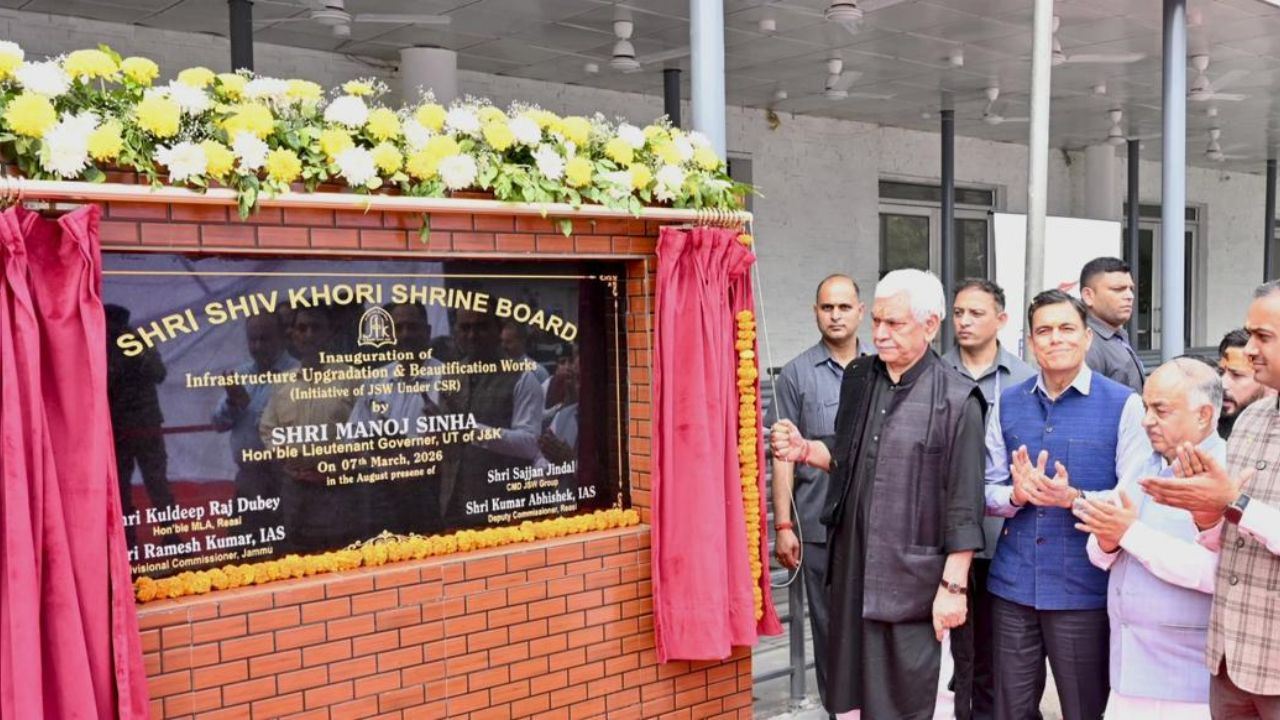 LG Manoj Sinha Inaugurates Infrastructure Upgradation at Holy Shiv Khori Shrine in Reasi